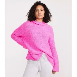 Neon Boucle Turtleneck Tunic Sweater